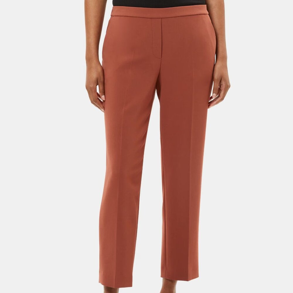 NEW Eileen Fisher stretch crepe ankle pants in Terracotta